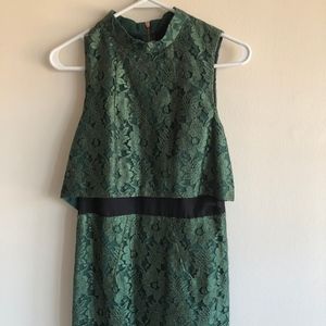 Topshop Forenst Green Lace Mini Dress (S)